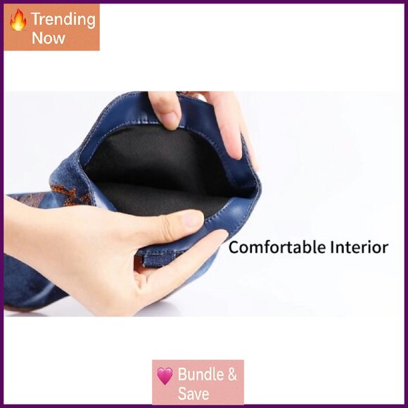 Women's Ankle Booties Pointed Toe Western Cowgirl Boots Chunky Heel - Picture 8 of 8